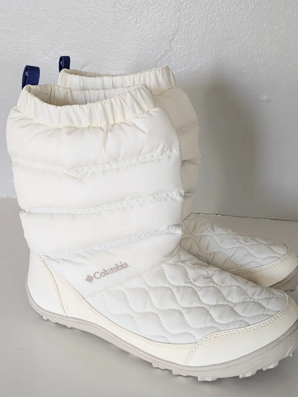 Columbia Minx Shorty Omni-Heat Waterproof Boots - White/Blue - Size 8